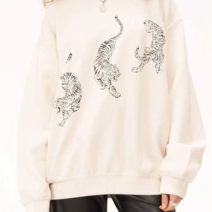 TIGERS OVERSIZED SWEATSHIRT - BRUSHED BONE
